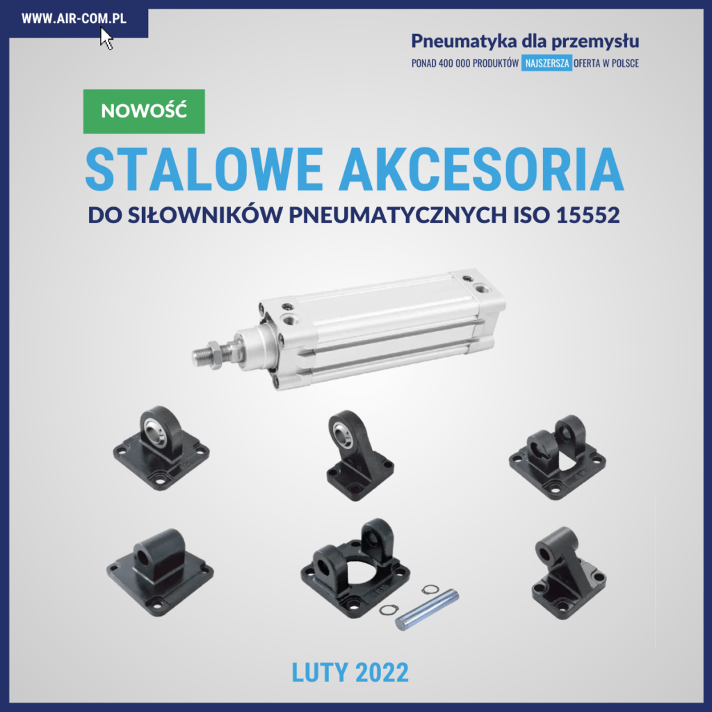 Stalowe akcesoria do siłowników pneumatycznych ISO15552 - Baza Wiedzy - Air-Com Pneumatyka