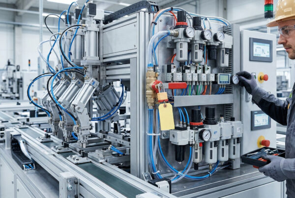 Bezpieczeństwo w systemach pneumatycznych: dlaczego dziś nie chodzi już tylko o BHP? - Baza Wiedzy - Air-Com Pneumatyka Bezpieczeństwo w systemach pneumatycznych - ilustracja