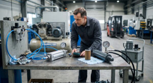 Koszty używania siłowników pneumatycznych a hydraulicznych - grafika poglądowa