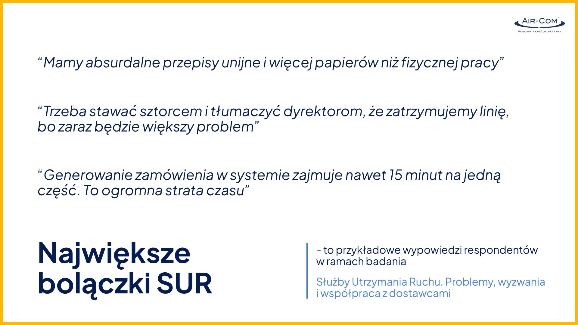największe bolączki SUR
